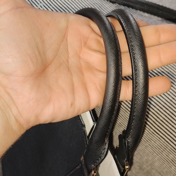 Michael Kors black safianno leather Greenwich satchel bag with crossbody… - Picture 16 of 16